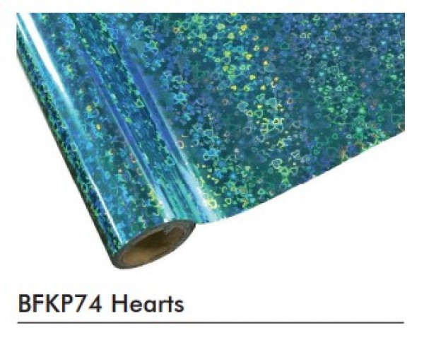FOREVER Hot Stamping Foil BFKP74 Hearts (Turquoise Met.) 30cm x 12m