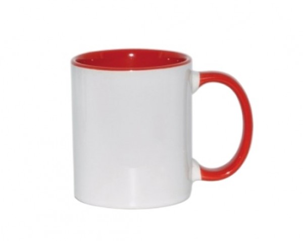 Keramička šolja za sublimaciju, 325 ml, crvena