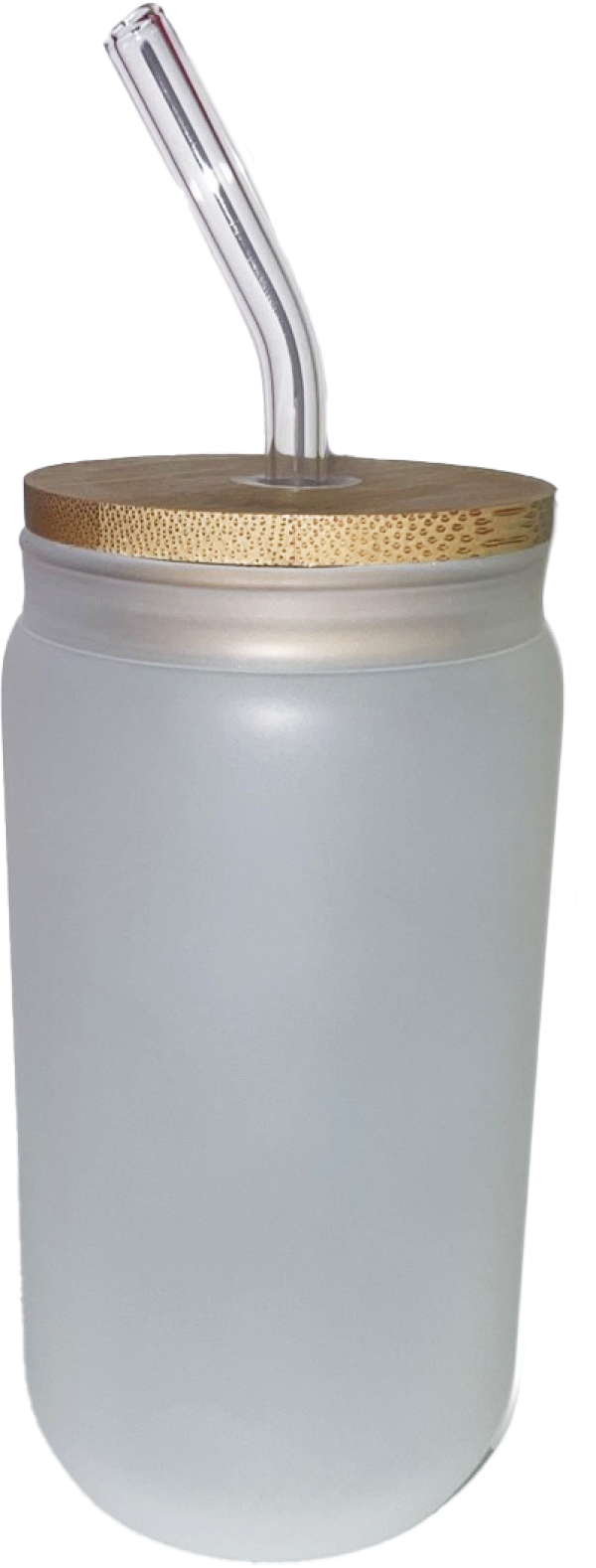 STAKLENA MAT ČAŠA SA SLAMČICOM 500 ML